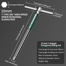Load image into Gallery viewer, T/L 2.5/3/4/5/6/8/10mm Torx Screwdriver T Type Allen Hex Wrench Chrome Spanner T-shaped Hand Tool Extended T-Socket Wrench
