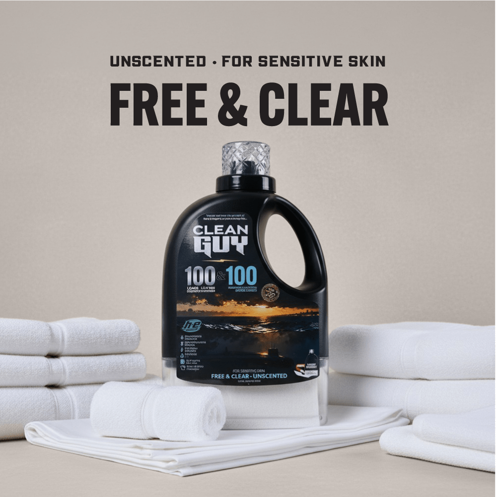 Heavy Duty Premium Laundry Detergent + Built-In Dryer Sheets (100 Loads) - FREE & CLEAR