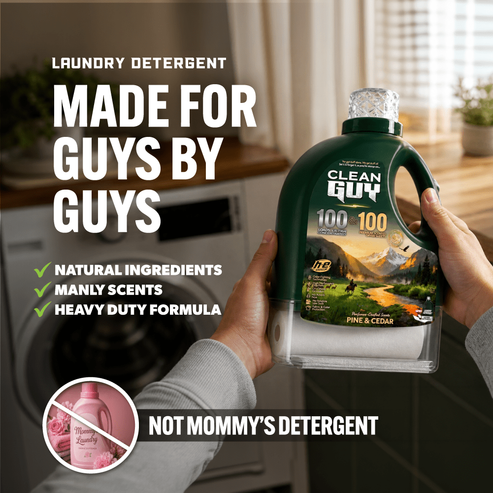 Heavy Duty Premium Laundry Detergent + Built-In Dryer Sheets (100 Loads) - PINE & CEDAR