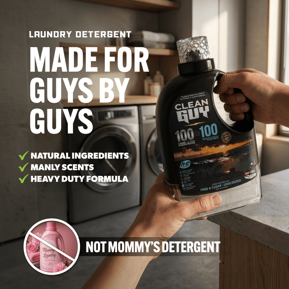 Heavy Duty Premium Laundry Detergent + Built-In Dryer Sheets (100 Loads) - FREE & CLEAR