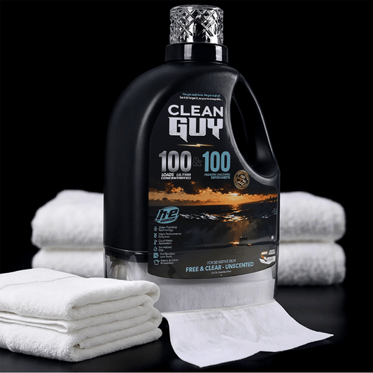 Heavy Duty Premium Laundry Detergent + Built-In Dryer Sheets (100 Loads) - FREE & CLEAR