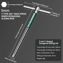 Load image into Gallery viewer, T/L 2.5/3/4/5/6/8/10mm Torx Screwdriver T Type Allen Hex Wrench Chrome Spanner T-shaped Hand Tool Extended T-Socket Wrench

