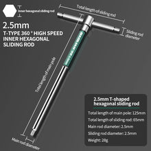 Load image into Gallery viewer, T/L 2.5/3/4/5/6/8/10mm Torx Screwdriver T Type Allen Hex Wrench Chrome Spanner T-shaped Hand Tool Extended T-Socket Wrench
