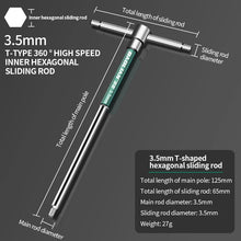 Load image into Gallery viewer, T/L 2.5/3/4/5/6/8/10mm Torx Screwdriver T Type Allen Hex Wrench Chrome Spanner T-shaped Hand Tool Extended T-Socket Wrench
